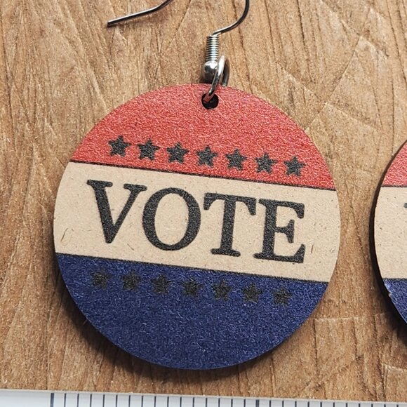 NEW! VOTE Earrings Womens Earrings Girls Earrings Democrat Republican Jewelry - Picture 3 of 5